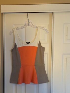Express Colorblock Peplum Tank Sz Med
